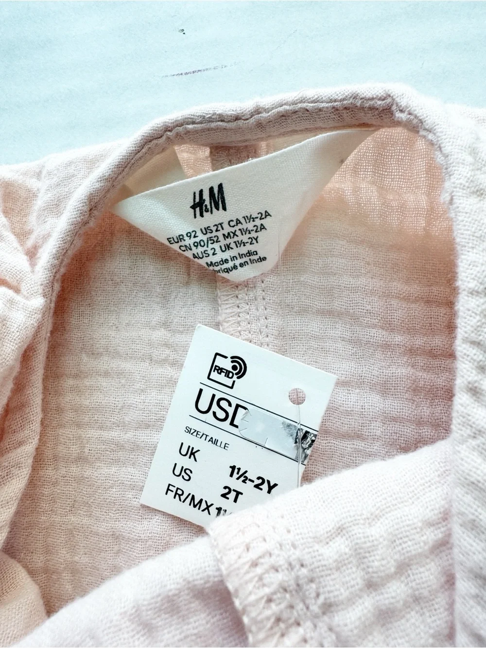 Muslin Cotton Dress in Soft Pink size 2T NWT